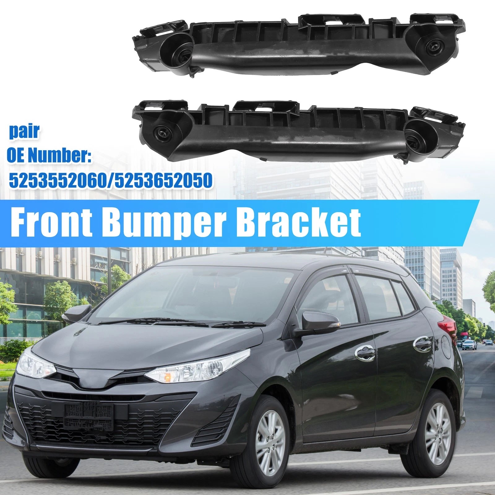 1 Pair Bumper Bracket Side Retainer for Toyota Yaris (2007–2009) No. 5253552060