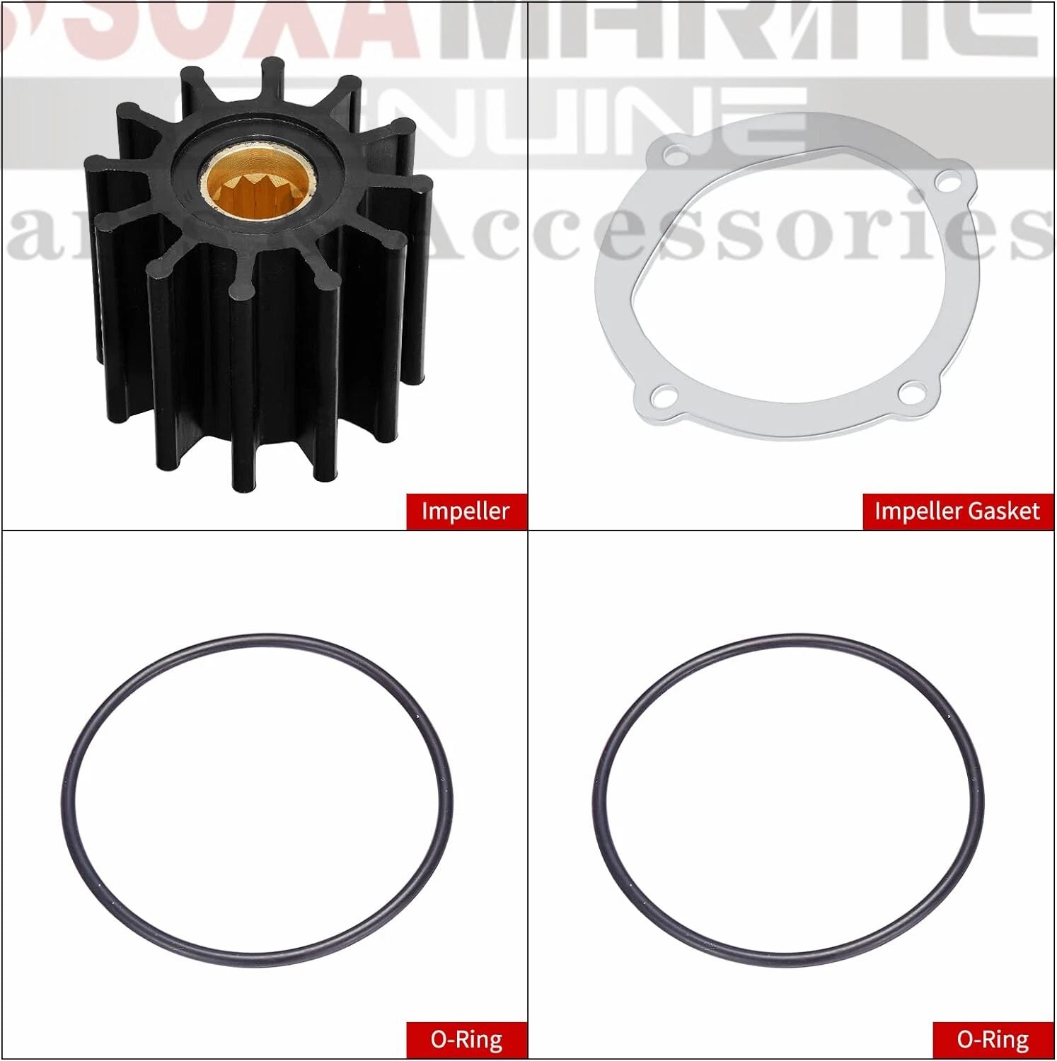 Raw Sea Water Pump Impeller Kit 18-3306 for Johnson 09-812B Indmar 119773-42600