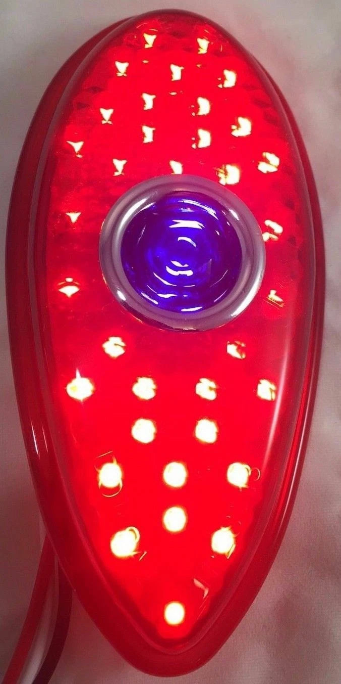 LED Tail Light Inserts Pair Blue Dot Tear Drop Lens for Ford (1938–1939)