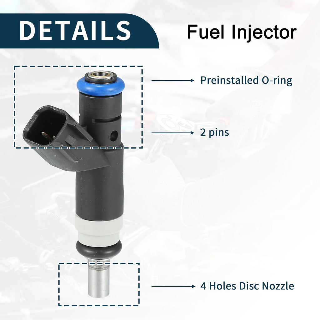Fuel Injector No. 68156571AA for Dodge Avenger (2008–2014) 2.4L Black