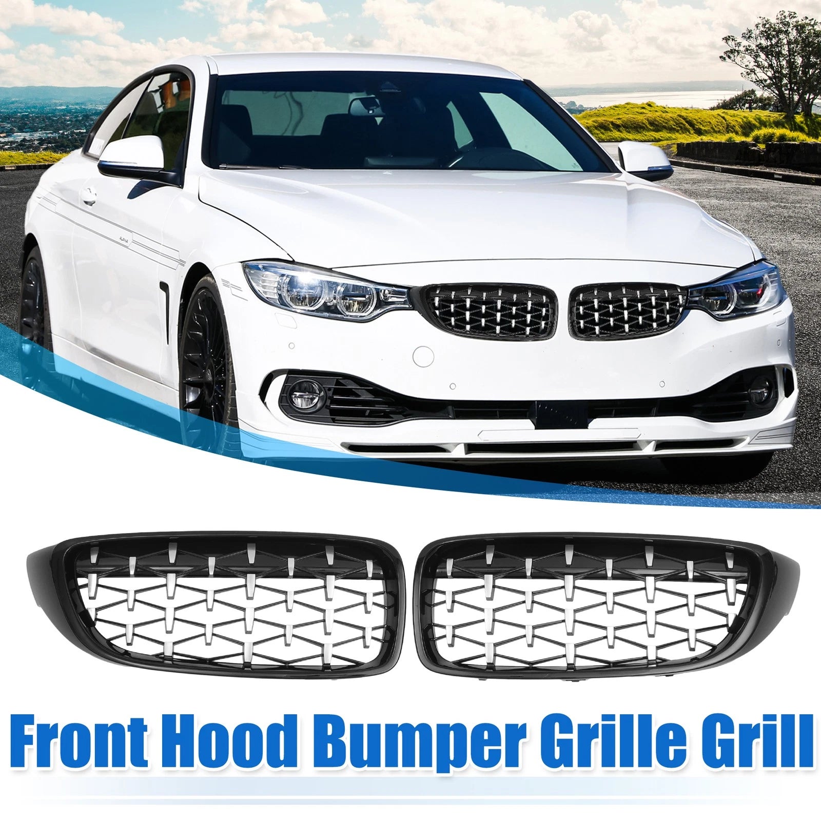 1 Pair Front Hood Bumper Grille for BMW 428i xDrive 430i xDrive 440i (2014–2020) 767153888595