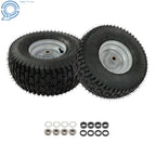 Set of 2 Lawn Mower Tires & Wheels for 15" Axle (Inflated, 3" Hub)