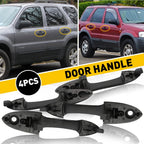 Set of 4 Outside Door Handles Black for Ford Focus Escape (2000–2007)