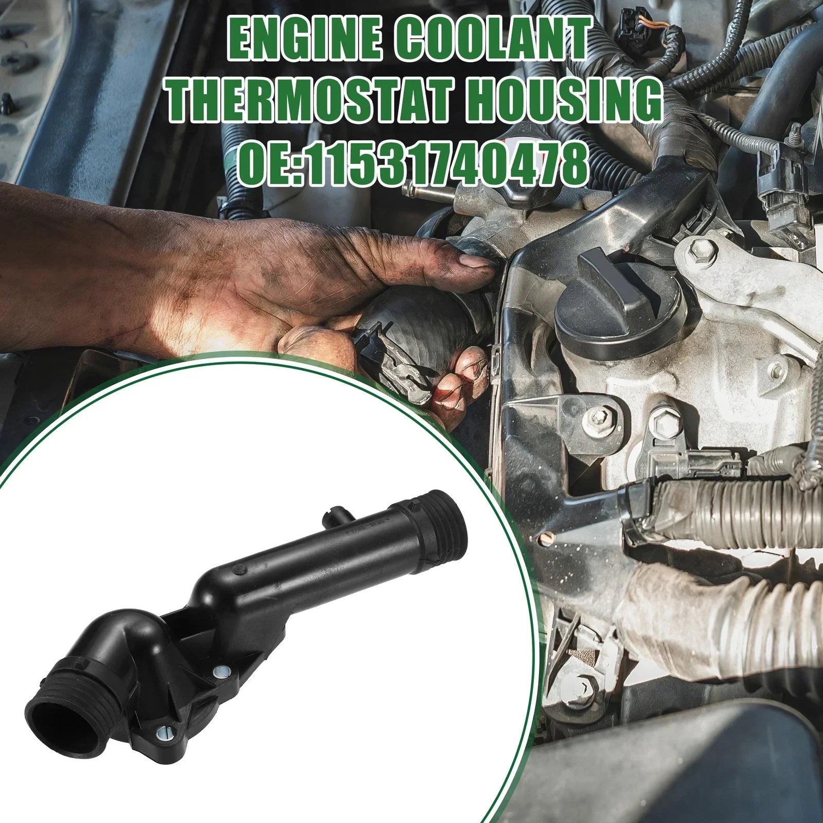 Engine Coolant Thermostat Housing for BMW 528i
