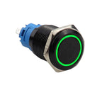 22mm Flat Head Momentary Push Button Switch with LED Ring Light for Universal (12V 24V)