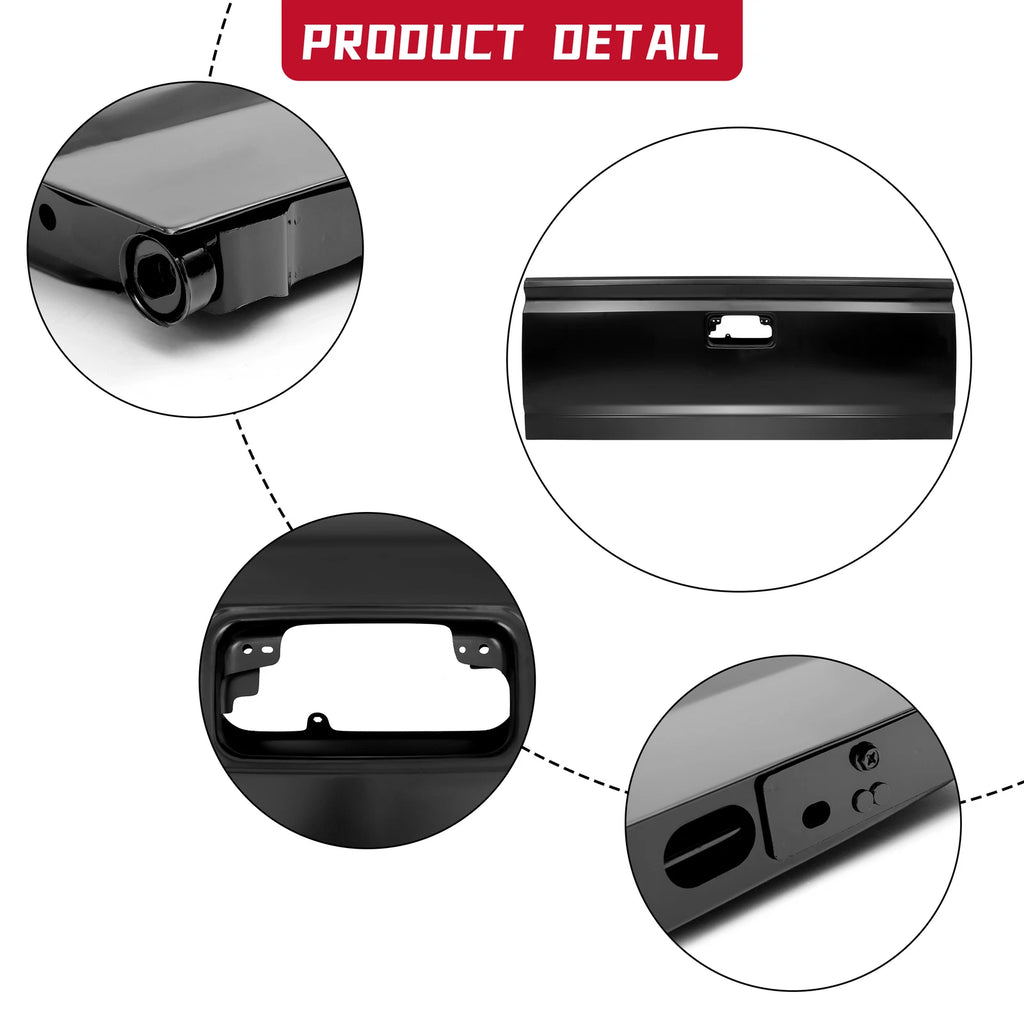 Black Steel Tailgate Assembly for Chevy Silverado GMC Sierra (2014–2019)