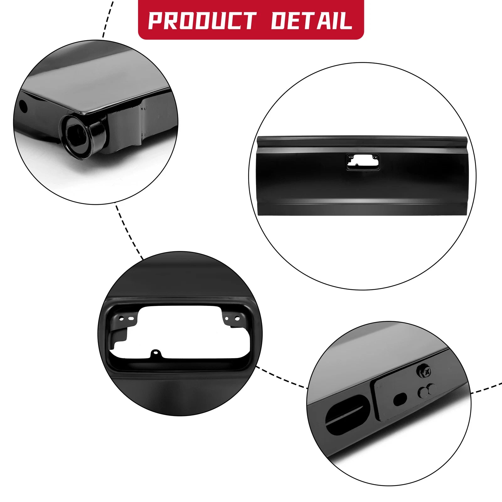 Black Steel Tailgate Assembly for Chevy Silverado GMC Sierra (2014–2019)