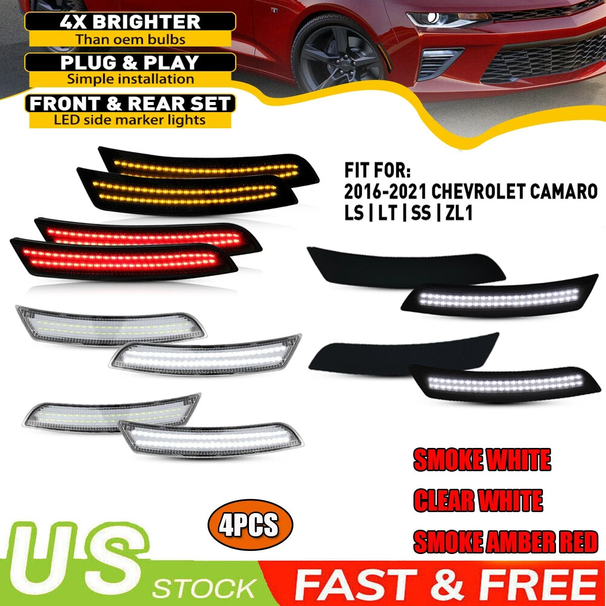 Bumper Turn Signal Lights for Chevrolet Camaro (2016–2021)