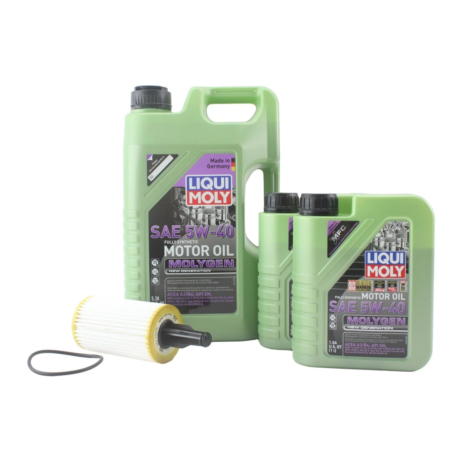 Oil Change Kit 7L Liqui Moly Molygen 5W-40 for Mercedes C300 (2015–2021)
