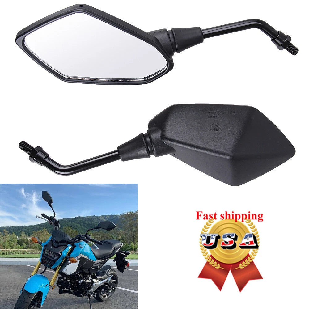 Adjustable Rearview Side Mirrors 10mm for Honda CB, Suzuki, Kawasaki