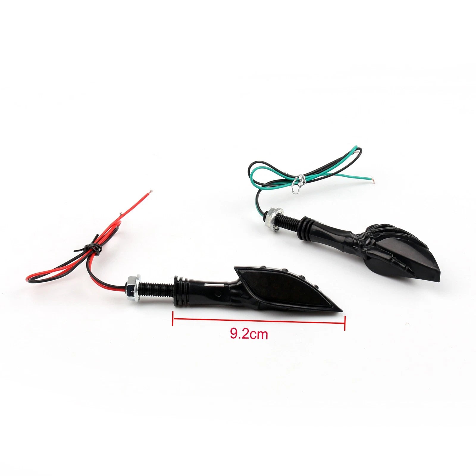 Universal Motorcycle LED Turn Signals - Black Skeleton Hand Indicators
