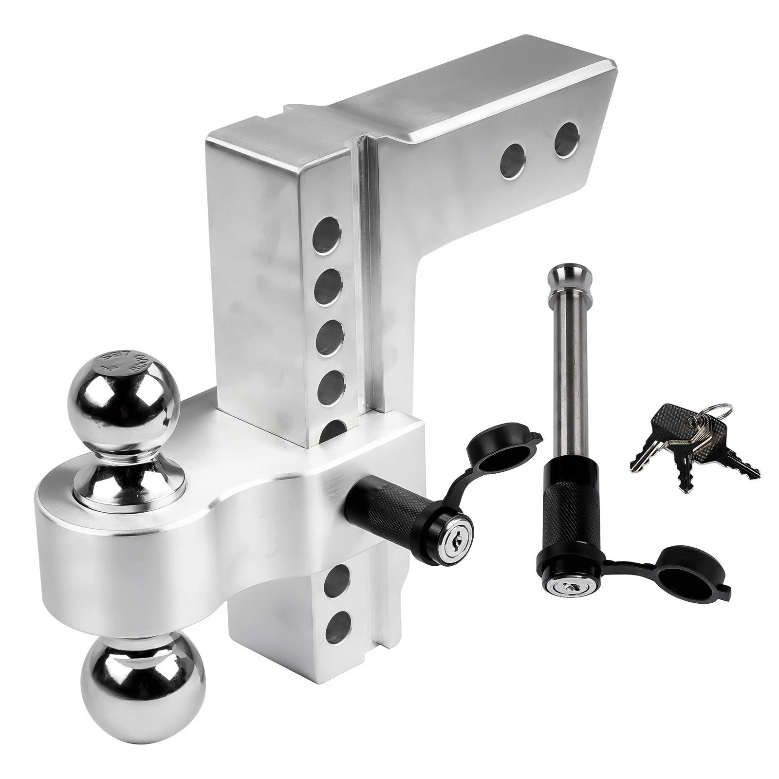 Heavy Duty Trailer Hitch 2.5" Receiver 8" Drop/Rise 18500LBS 2" & 2-5/16" Ball