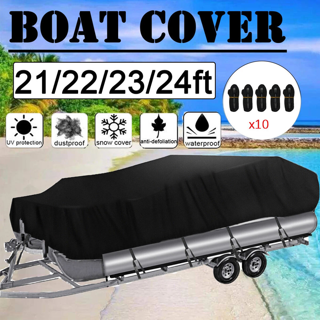 Waterproof Boat Cover for V-Hull Runabouts Fishing Ski (1x)