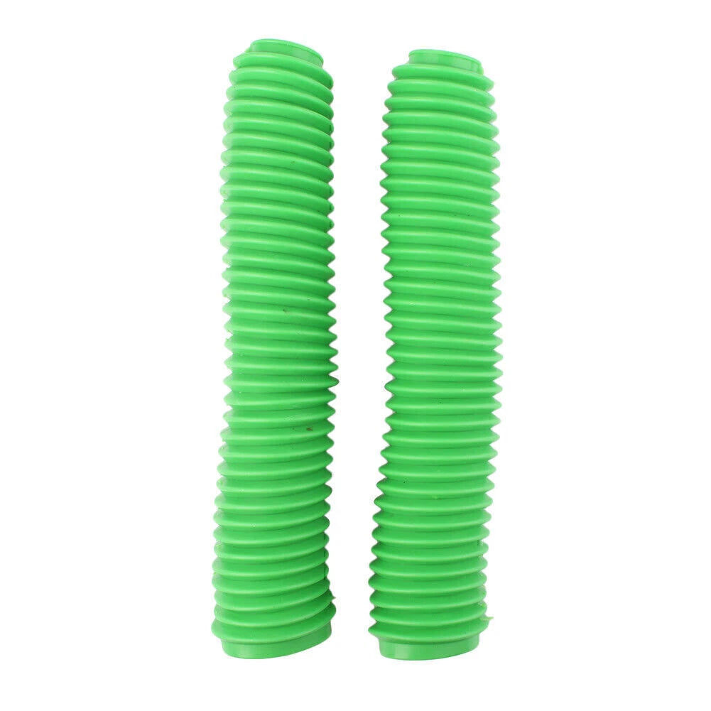 2X Fork Dust Covers Gaiters Boots for Motorcycle Dirt Bike (360MM) Green