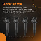 Ignition Coils 4X for Toyota Corolla LE CE S, Geo Prizm LSi 1.8L (1998–2002) UF247