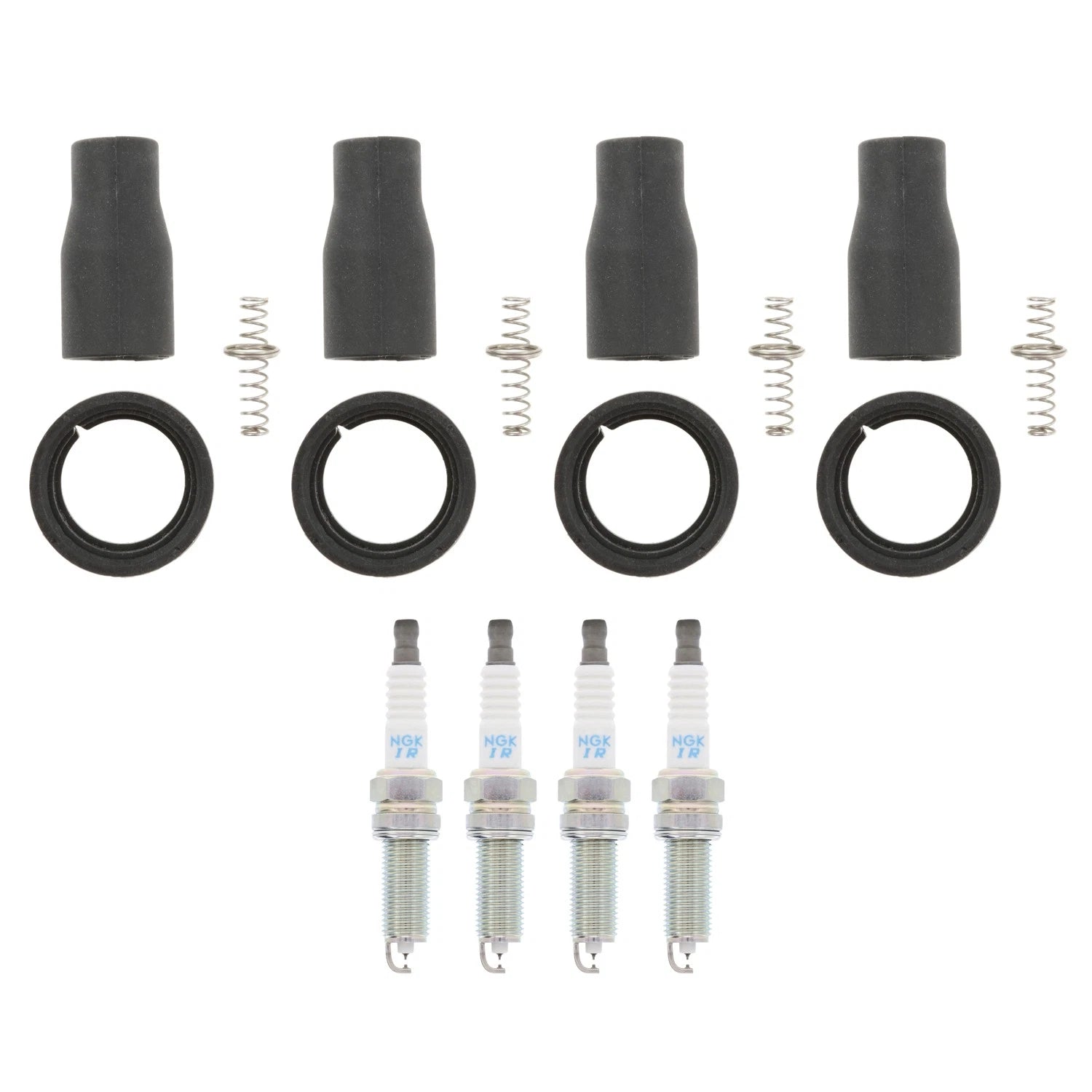 Set of 4 NGK Laser Iridium Spark Plugs & Coil Boots for Sorento Tucson (2011–2023)