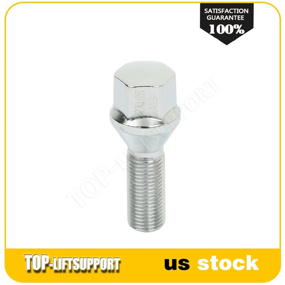 Set of 20 M12x1.25 Silver Wheel Lug Bolts for Jeep Cherokee, Dodge Dart