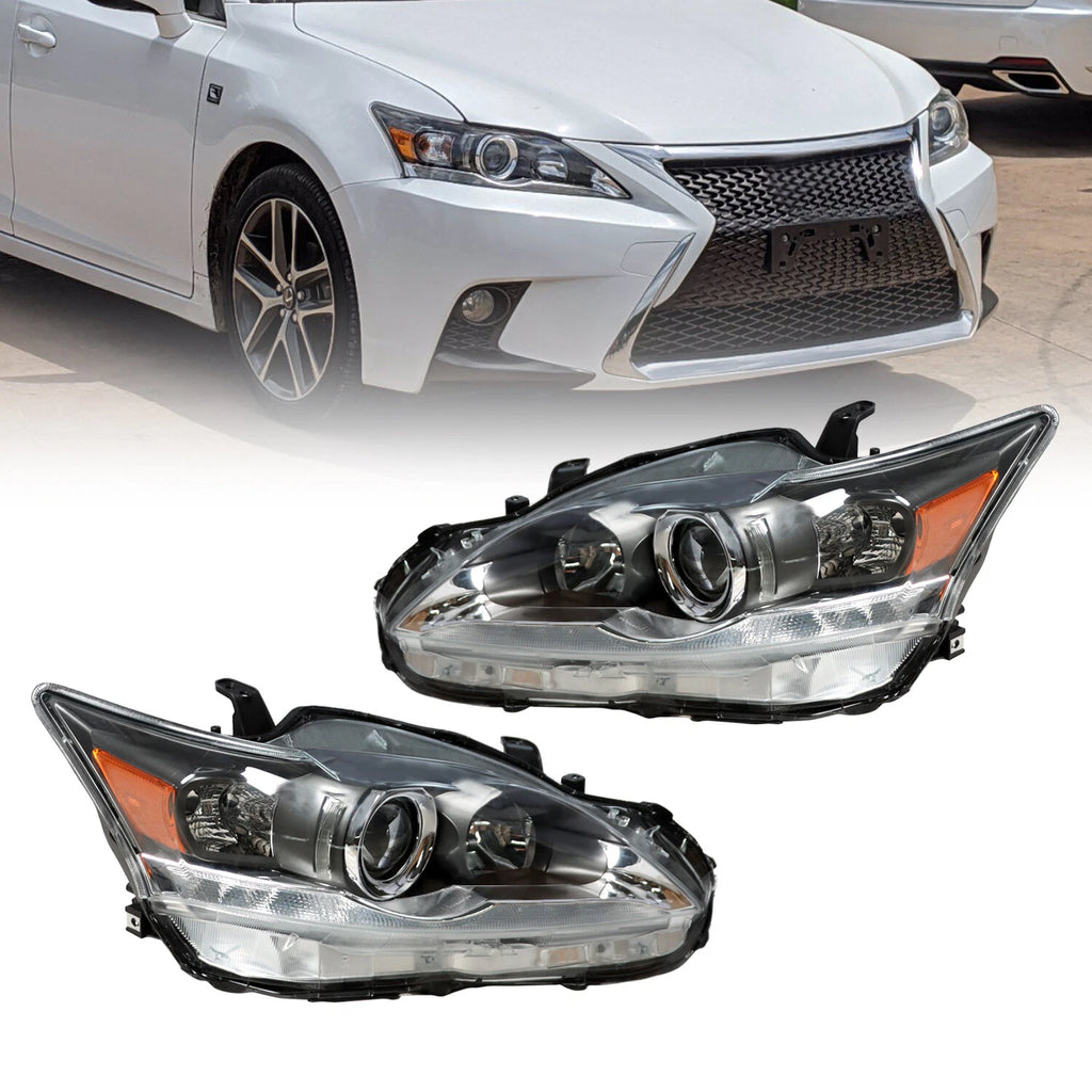 Halogen Headlamps Set of 2 for Lexus CT200H (2011–2016) Left+Right Assembly