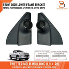 Black Tweeter Mould Front Door Lower Frame for Toyota Hilux Revo Fortuner (15-20)