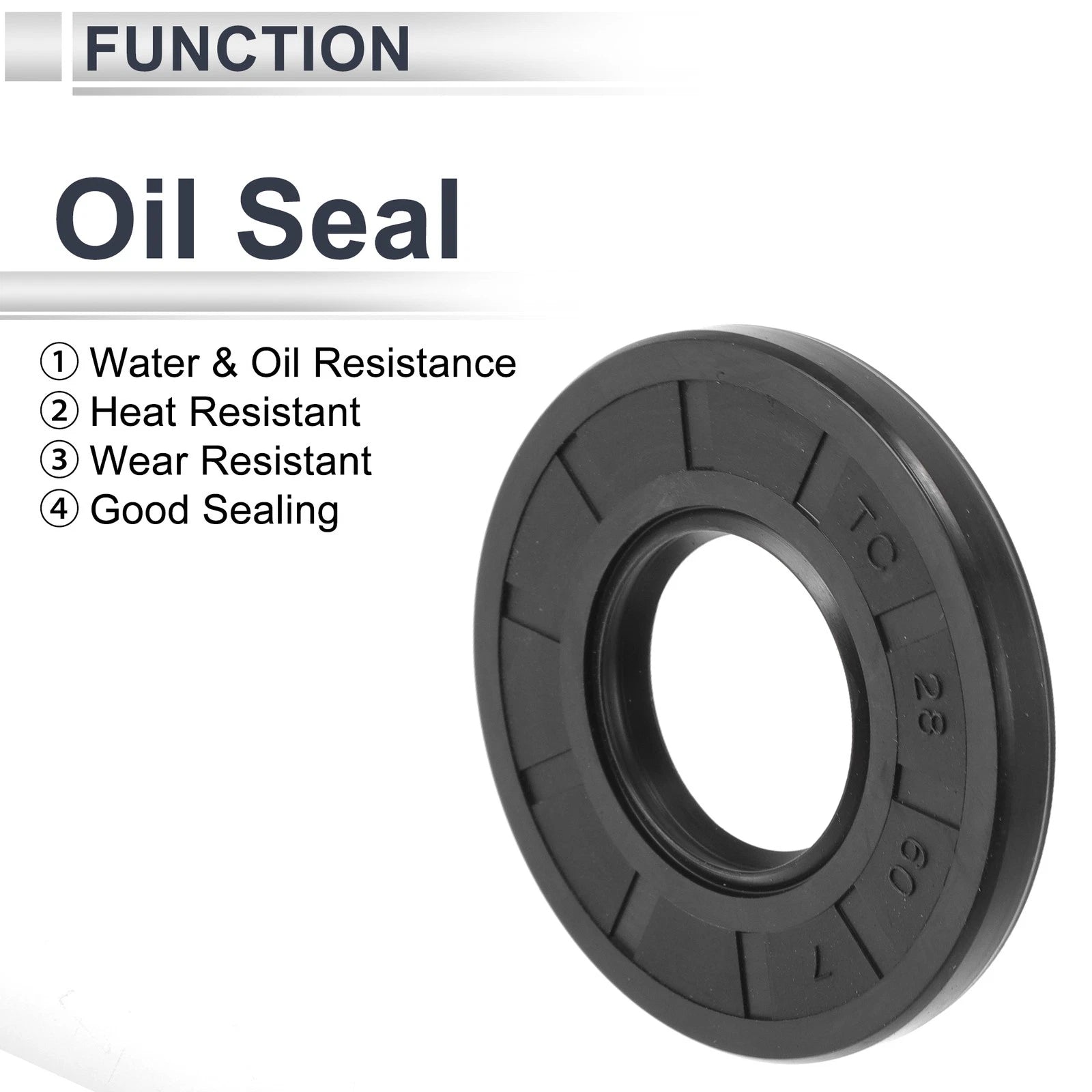 Set of 5 Oil Seal Rotary Shaft Seal TC Ring Nitrile Rubber 28x60x7mm