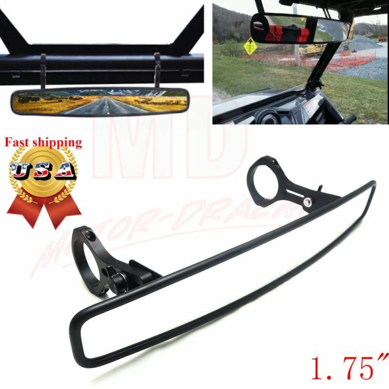 15" Wide Convex Rear View Race Mirror w/ 1.75" Clamp for Polaris ATV UTV