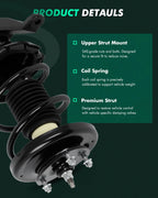 Complete Struts Shocks with Spring Assembly Front Pair for Acura RSX (2002–2004)