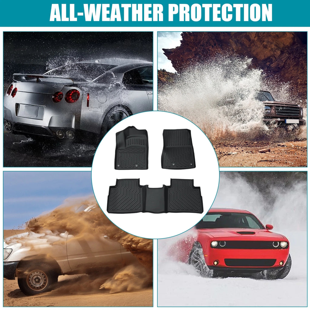 Set of 4 TPE Rubber All Weather Floor Mats for Nissan Rogue (2021–2025)