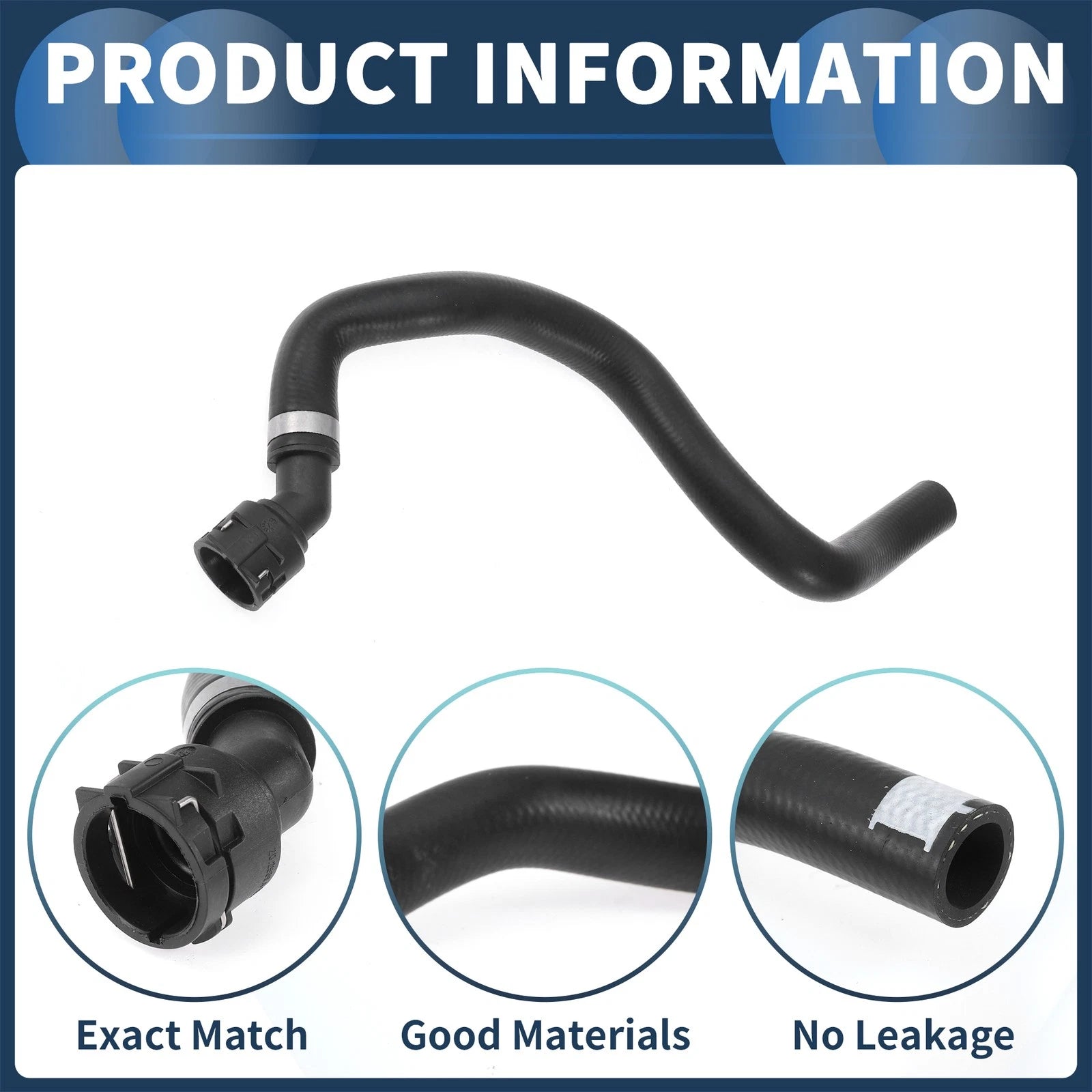 Radiator Hose for Audi A4 Avant 1.8L (2004–2005) No. 8E1819373R Black