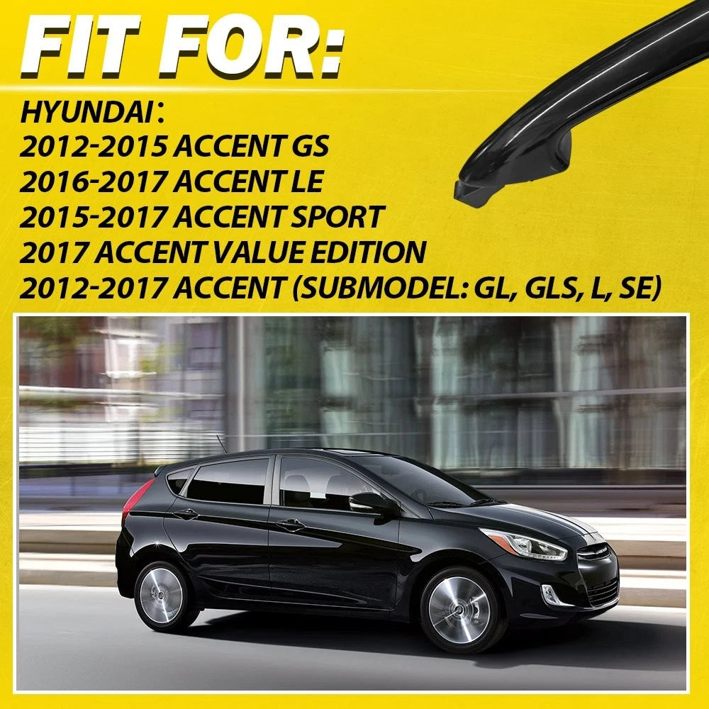 Set of 4 Exterior Door Handles for Hyundai Accent (2012–2017)