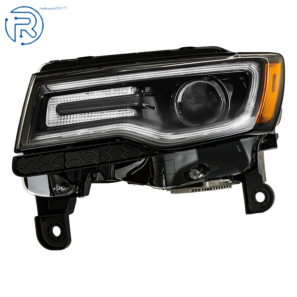 Left Side Headlight Assembly for Jeep Grand Cherokee (2016) Black Housing