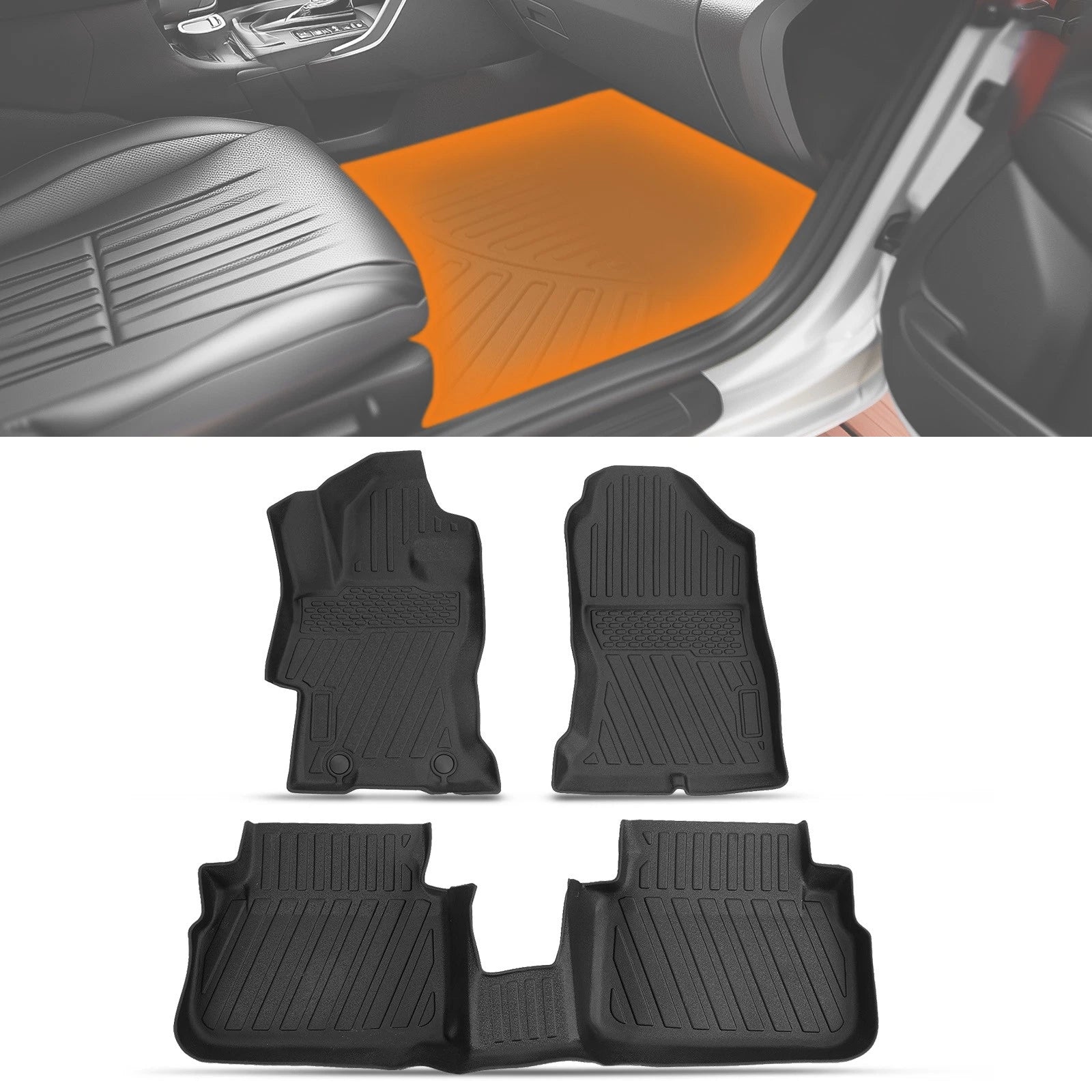 3Pcs TPE Anti-Slip Carpet Floor Mat Liner for Subaru Crosstrek/Impreza (2017–2023)