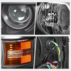 Projector Headlights for Chevy Silverado 2500HD/3500HD (2015–2019) Black Amber