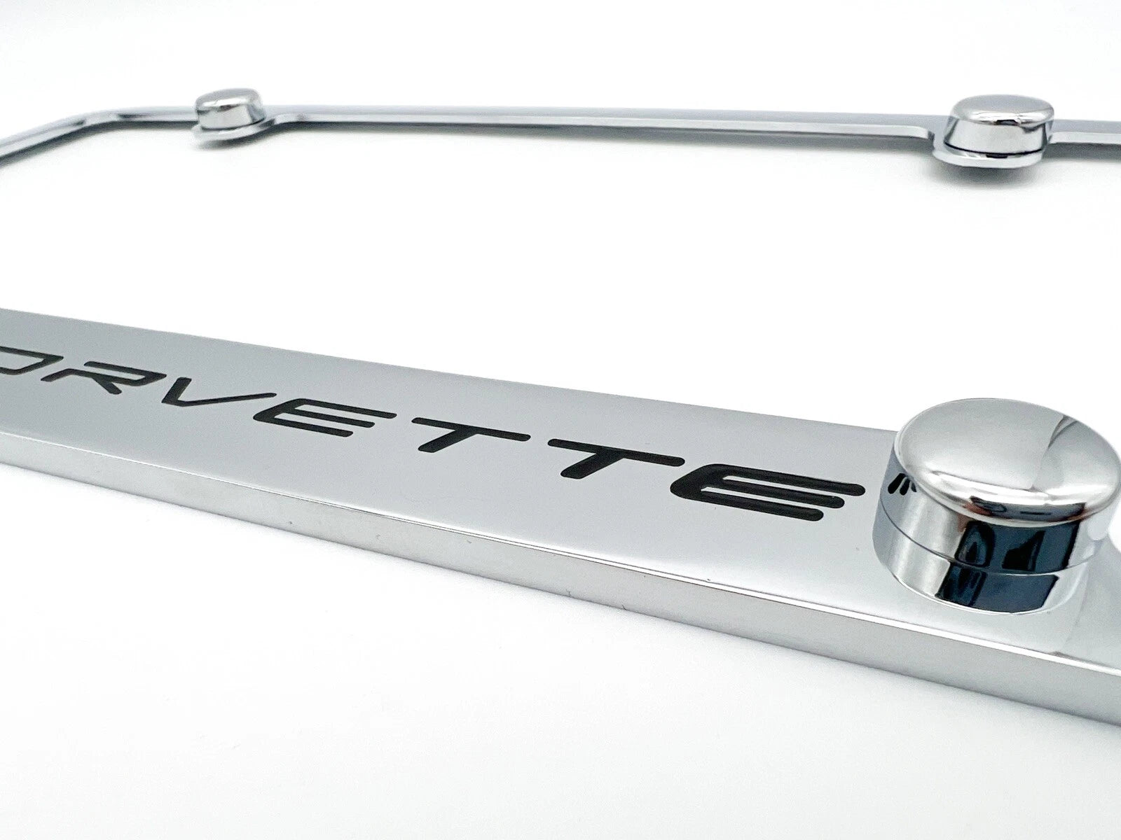 Notched Chrome License Plate Frame Replacement for Chevy C8 Corvette (2020–2024)