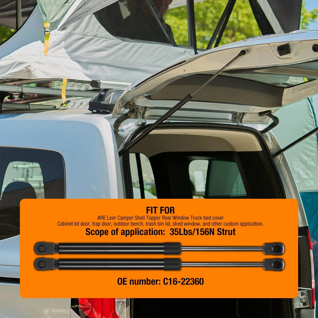 Pair of 13" Gas Struts for Camper Shell Side Window (Fits Various Models)