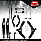 14pc Control Arms, Tie Rods, Sway Bars for Jeep Compass (2007–2017)