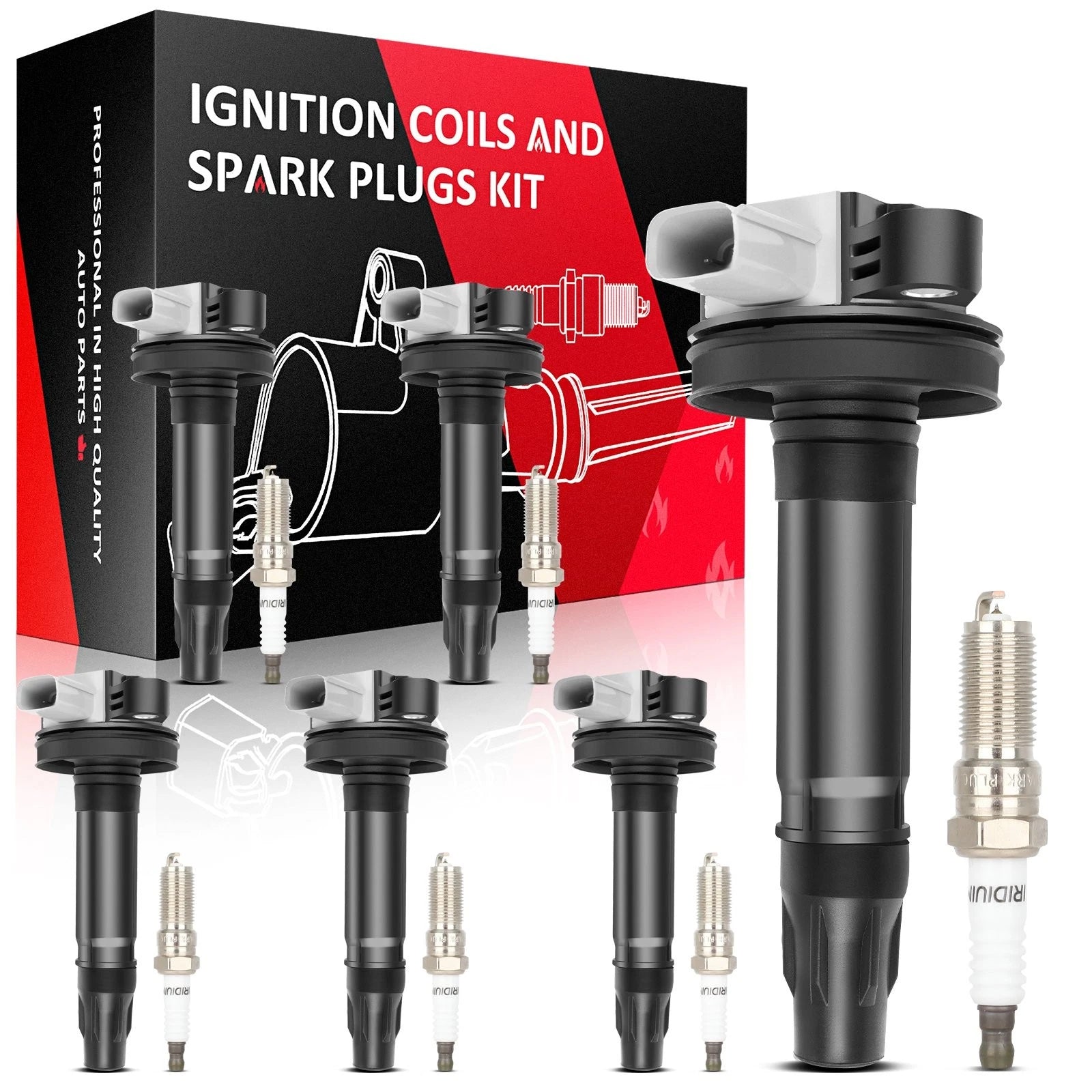 Ignition Coils & Spark Plugs for Ford Taurus Flex Lincoln MKT MKS (2010–2012)