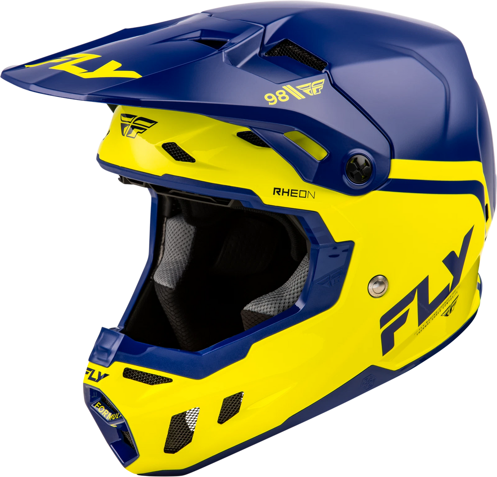 Fly Racing Formula CC Objective Helmet for Offroad (Medium, Navy/Yellow)