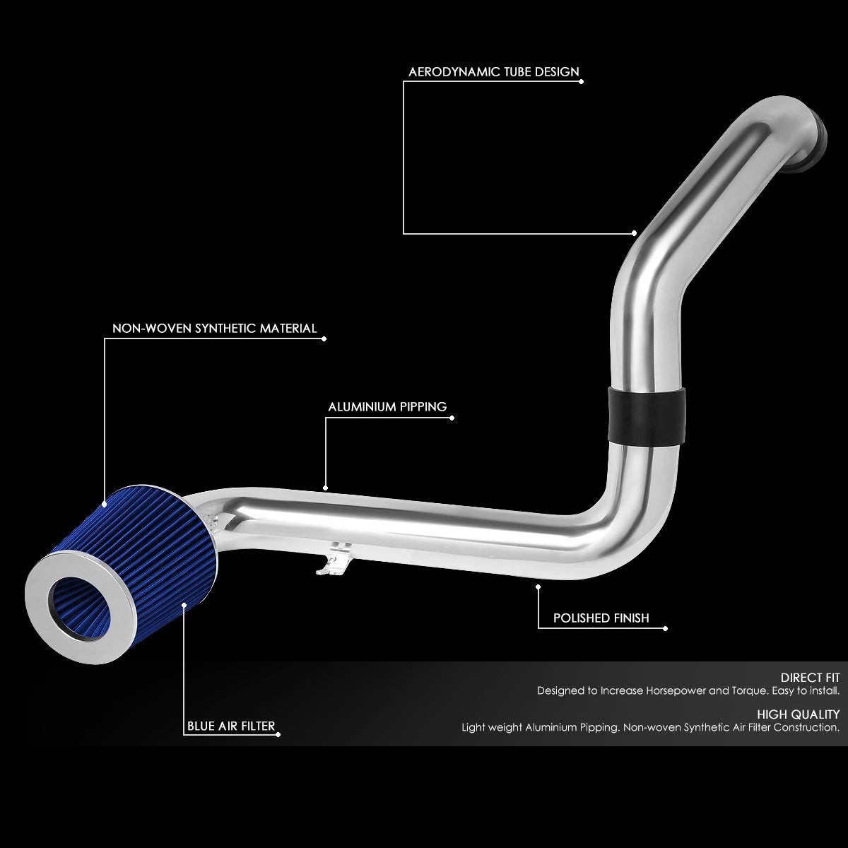 Cold Air Intake System + Blue Filter for Honda S2000 (2006–2009)