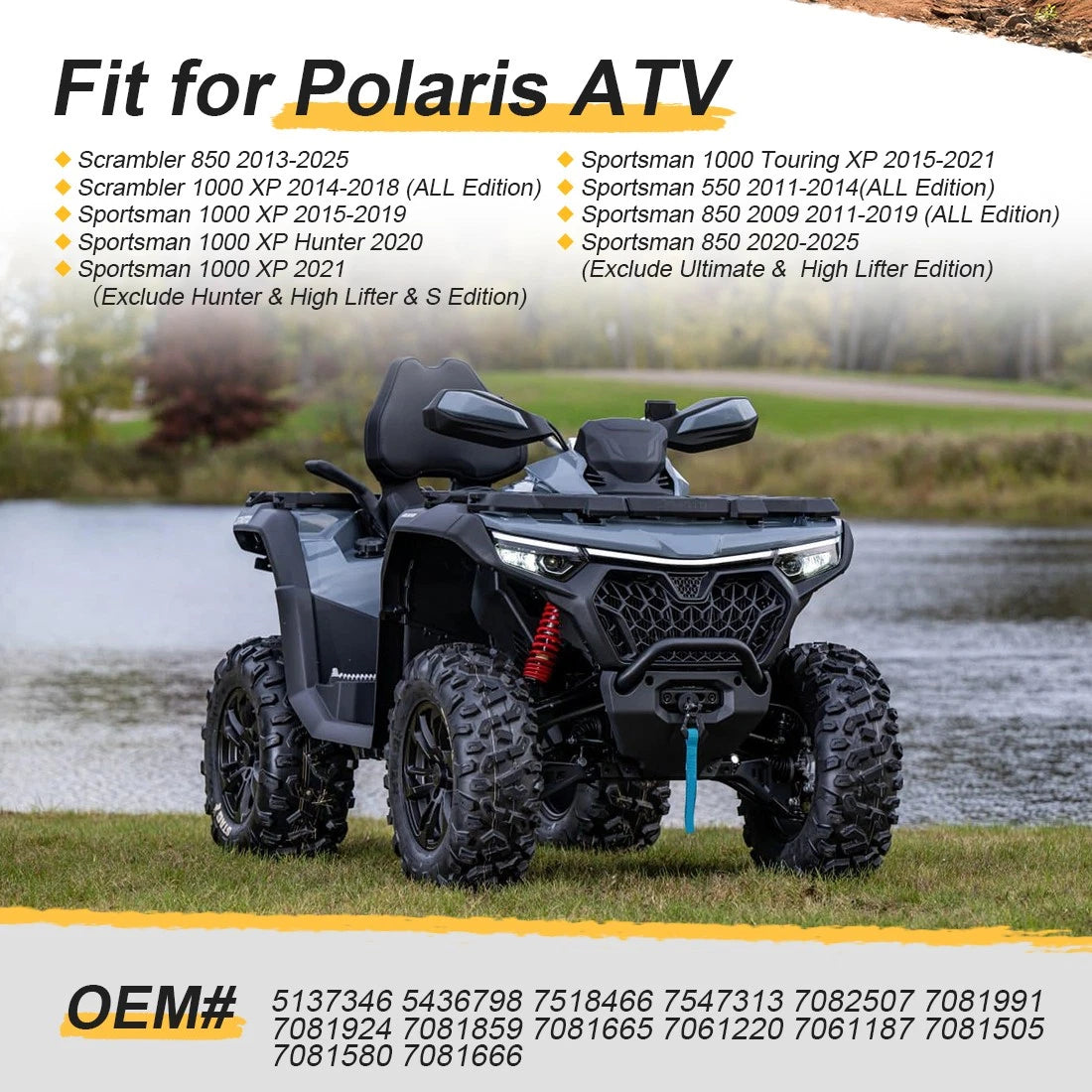 Front A-Arm Bushing Ball Joint Kit for Polaris Scrambler 850 1000 XP (2014–2018)