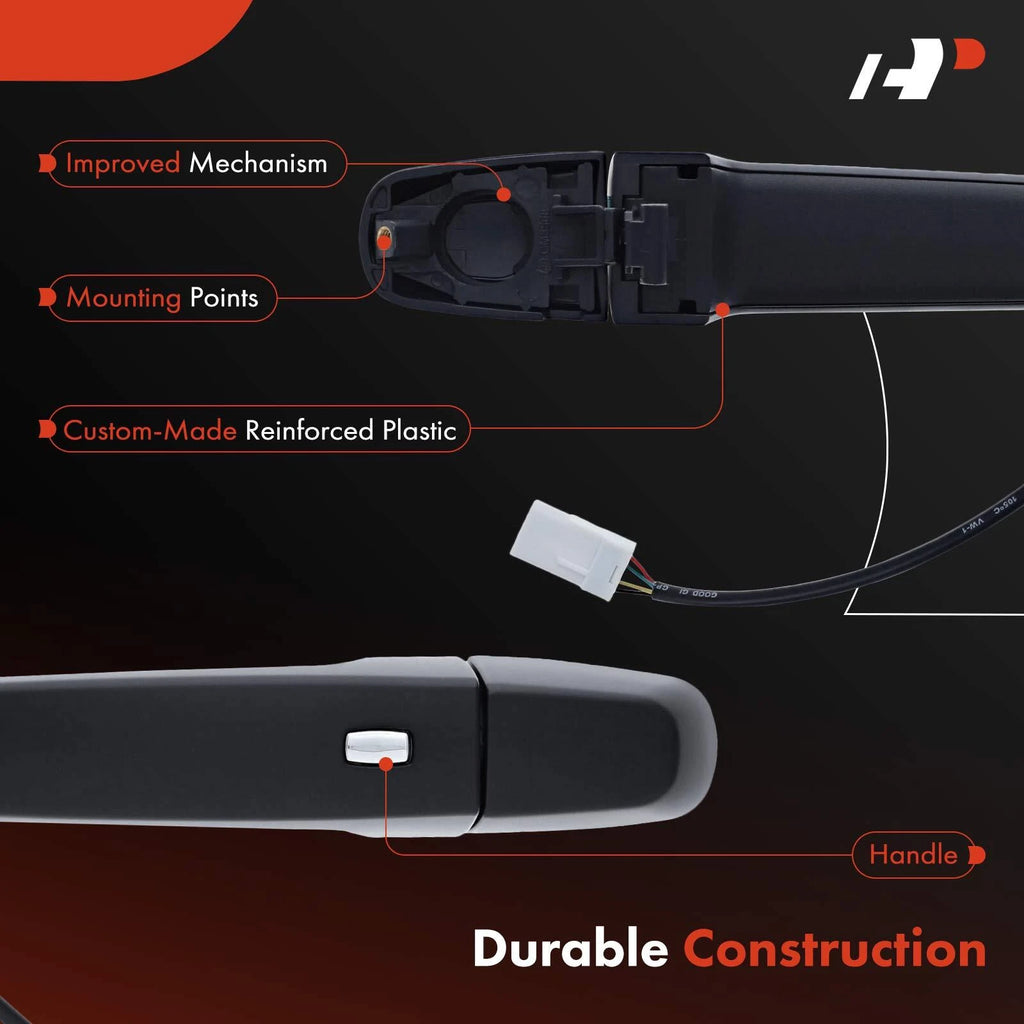 Front Left Black Plastic Exterior Door Handle for Chevy Impala (2014â2020)