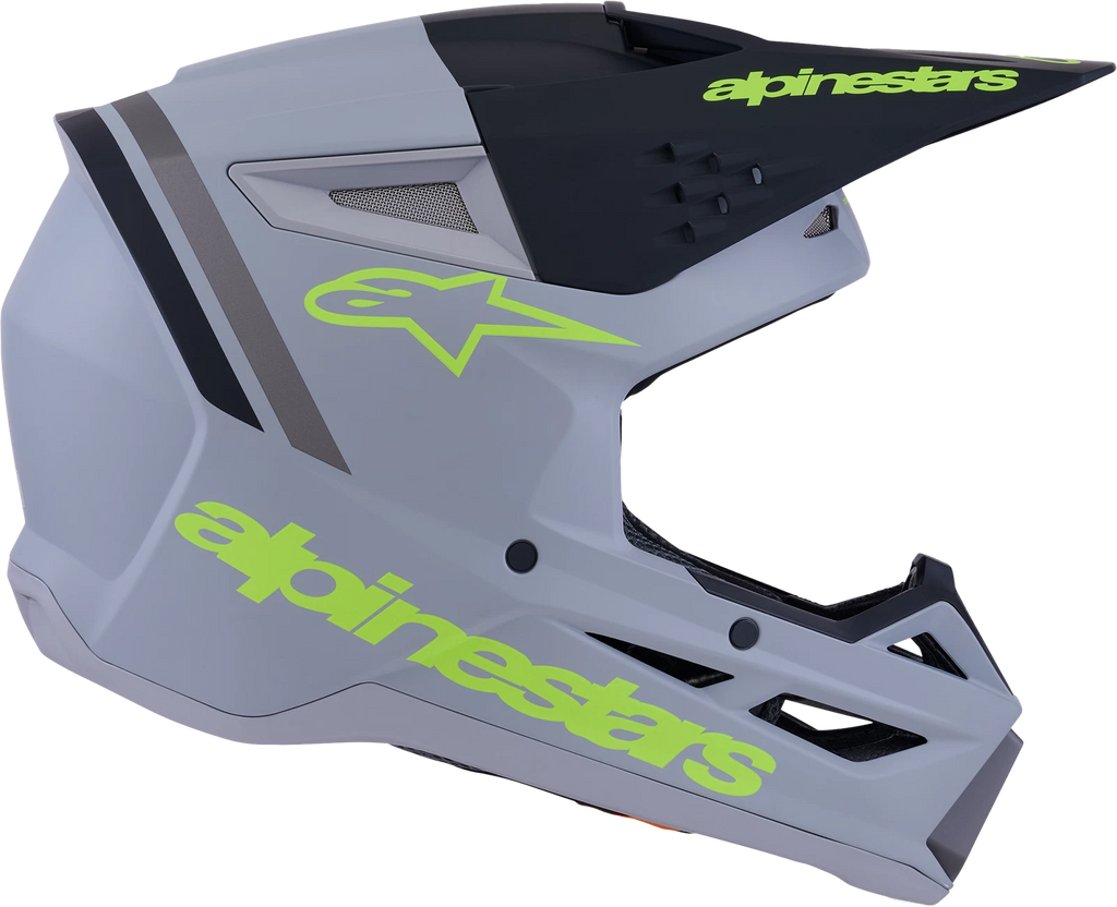 Alpinestars SM3 Radium Offroad Helmet for Offroad (Medium, Grey/Black/Yellow)
