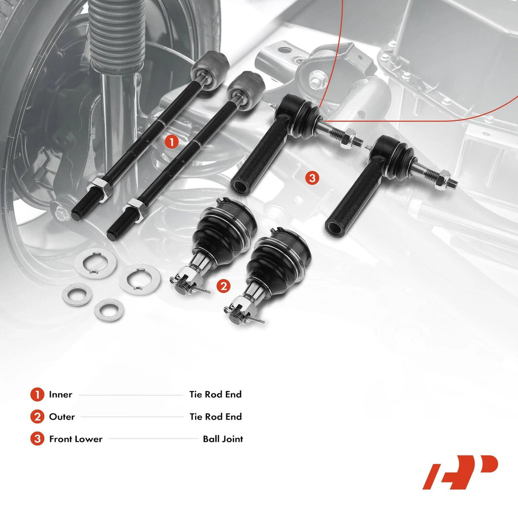 6x Tie Rod End Ball Joint for Chevy Silverado 1500 Tahoe (2007–2019)