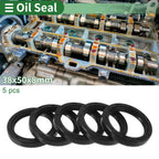 Set of 5 Oil Seal Ring for Rotary Shaft 38x50x8mm NBR Rubber