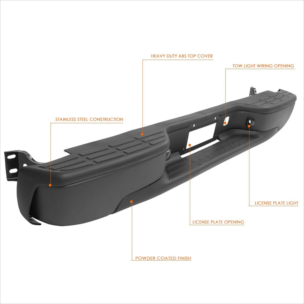 Rear Step Bumper for Silverado/Sierra (1999–2007) - Direct Replacement, Black