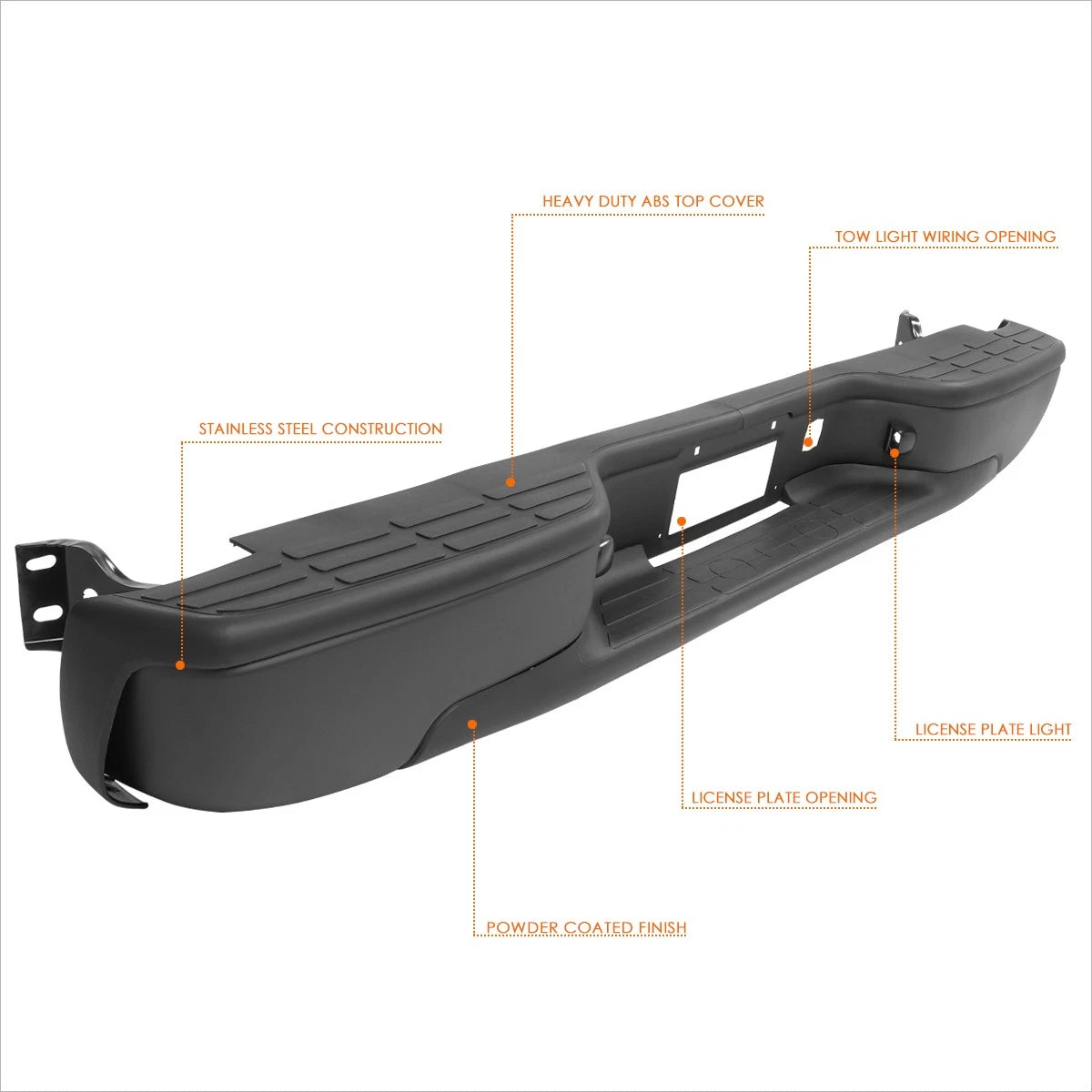 Rear Step Bumper for Silverado/Sierra (1999–2007) - Direct Replacement, Black