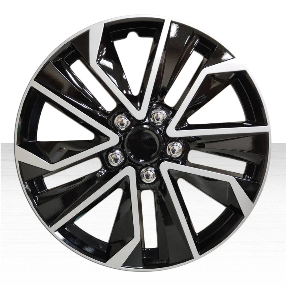 Wheel Covers 5 V Spoke Black Silver Set of 4 for Alloy Wheels (2000–2025)