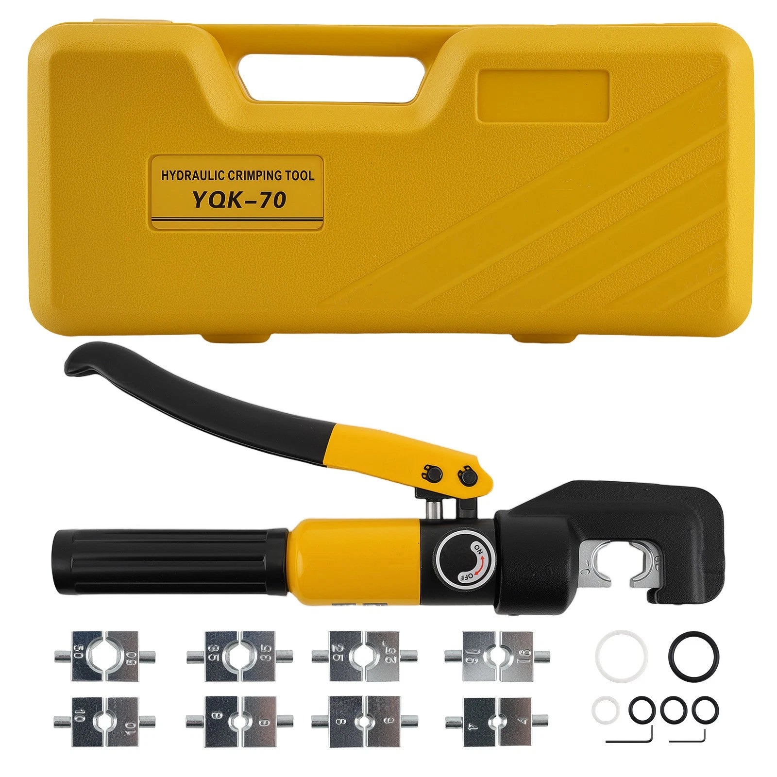 Hydraulic Cable Crimper Tool Kit with 9 Dies for Battery Welding Power Wire