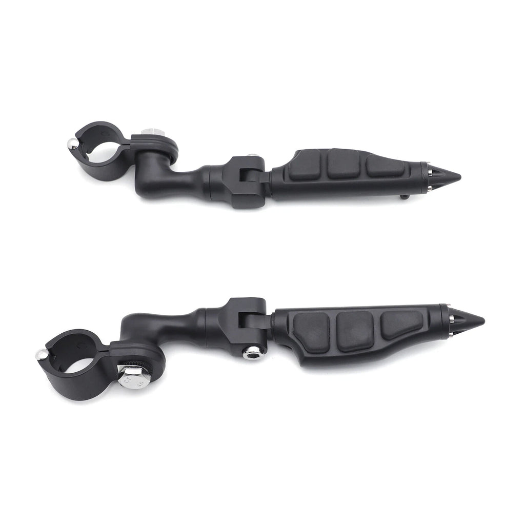 3" Stiletto Spike Foot Pegs for Harley Honda Yamaha (1.25" Engine Guard)