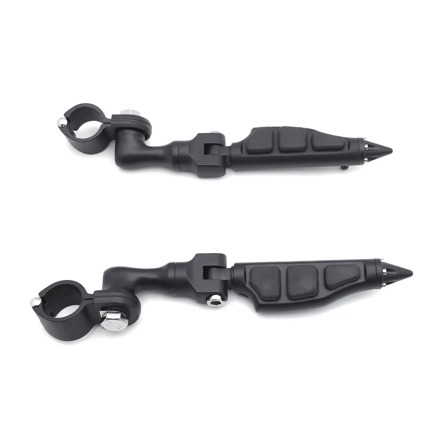 3" Stiletto Spike Foot Pegs for Harley Honda Yamaha (1.25" Engine Guard)