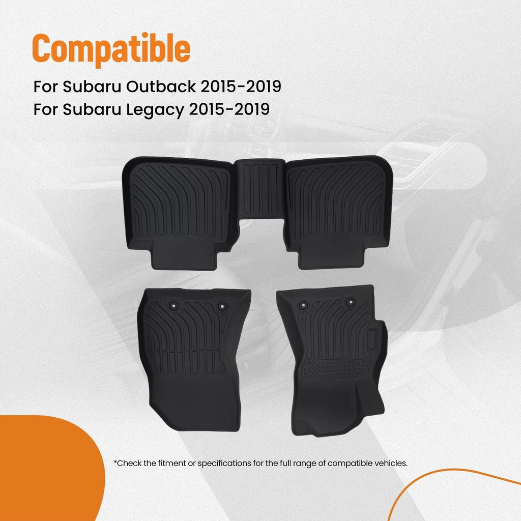 All-Weather Black Carpet Floor Mats for Subaru Outback (2015–2019) TPE